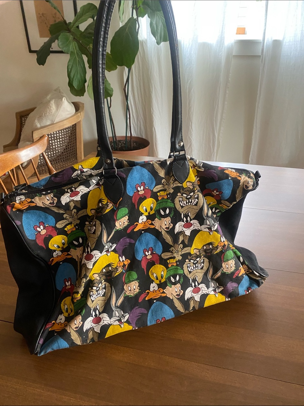 Looney Tunes Character Print Weekender Bag - Black Multi